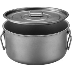 Gaxcent Campingtopf, Kochgeschirr Tragbarer Titantopf Mit Klappbaren Griffen 3–5 Personen Verwenden Kochtopf Für Outdoor Camping Wandern Grillen Kochen,1