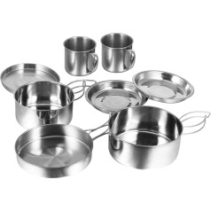 Toddmomy 1 Set Bergsteigen Grilltopf Set Camping Camping Kochtopf Camping Topf Camping Dose Klappgeschirr Camping Schüssel Tragbare Töpfe Wandern Edelstahl Silber