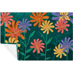 BestIdeas Schöne Decke mit grünem Hintergrund, weich, warm, gemütlich, Überwurf für Bett, Couch, Sofa, Picknick, Camping, Strand, 150 x 100 cm