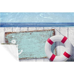 Holz-Strand-Druck, weich, warm, gemütlich, Überwurf für Bett, Couch, Sofa, Picknick, Camping, Strand, 150 x 100 cm