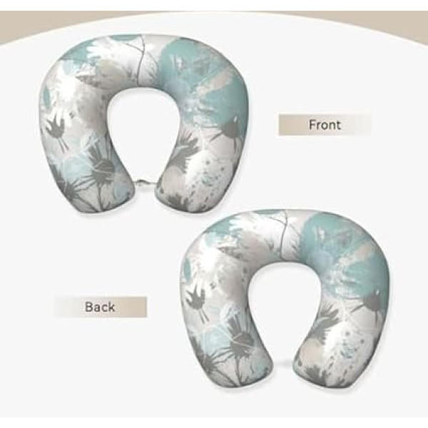 WenDang Minzgraues Reisekissen mit Blättern, weiches stützendes Nackenkissen für Reisen, neutrales Nackenkissen aus Memory-Schaum