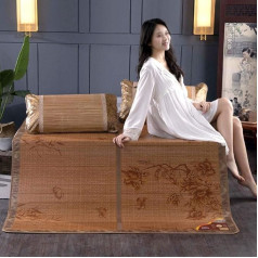 Carbonized Faltdecke Sommer Klimaanlage Matte Seite Doppelsitz Zähler Rattanhintergrund (Farbe:, Größe:) / Braun / 1,5 M