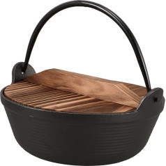 TOKIDNY 1 Set Outdoor Pot Roasting Pot Cast Iron Pot Outdoor Cooking Pot Outdoor Cookware Quick Cooker Frying Pan Japanese Pots for Cooking Hot Pot for Hanging at Home Black