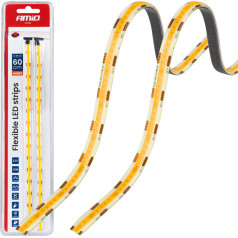 Led cob sloksnes automašīnai oranža 2x30cm 12v -04572