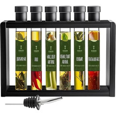 Tilz Infused Olive Oil Gift Set - 6 x 40ml Flavoured Gift Set with Cooking Oil/Bread Dip Oils, Basil Oil, Garlic Oil, Chilli Oil, Lemon Oil, Rosemary, Oregano | Food Gifts