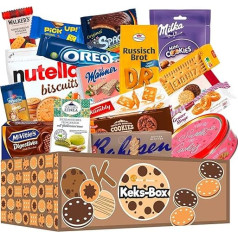 World of Sweets Biscuit Box - 18 Premium Pastries with Oreo, Nutella & Bahlsen - Candy Gift Box for Snacking, Sharing & Gifting