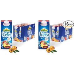 Pfanner Iced Tea Peach in Storage Pack - Direct Brewed Black Tea with Peach Juice in Sustainable to Go Packaging (8 x 750 ml) (Pack of 2)