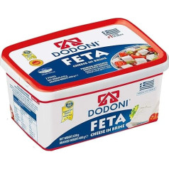 Dodoni Feta Sheep Cheese, 2 x 400 g, Feta Cheese Greek Feta Sheep Cheese in Brine, Premium Quality, Superior Award 2018, 43% Fat from Greece, 70% Sheep, 30% Goat Plastic Container