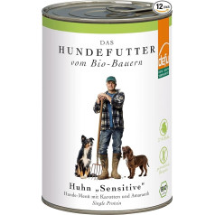 'Charge Dog Food Sensitive Wet Food with Duck Chicken Extra High 77% Meat – Organic Quality