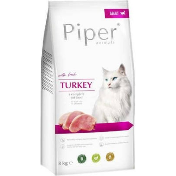 piper animals ar tītaru - sausā kaķu barība - 3 kg