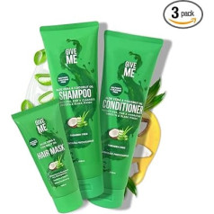 Give Me Cosmetic Shampoo & Conditioner Sets Hair Mask Aloe Vera & Coconut Oil Dry Damaged Hair Silicone Sulfate and Paraben Free Hair Care Gift Set for Teen Girls