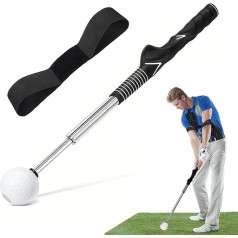 Puedno Retractable Golf Training Aid with Golf Swing Bracelet, Telescopic Golf Swing Training Aid, Golf Training Aid, Golf Grip Training Aid for Warm-up Exercises