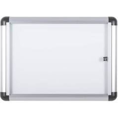 Bi-office display case for indoor use with an additional, lockable magnetic whiteboard, size: 513 x 371 mm - 2xA4