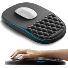 AUEDROT Ergonomic Mouse Mat with Gel Cushion, 2-in-1 Mouse Mat with Hand Rest, Memory Foam Mouse Pad with Massage Nubs & Non-Slip PU Base, Suitable for Office and Gaming, as a Gift, Black