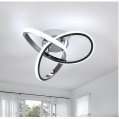 Goeco LED Ceiling Light, Modern Silver Ceiling Light 22 W, Small LED Light for Hallway, Entrance, Stairs, Study, Hallway, 6500 K, Cool White
