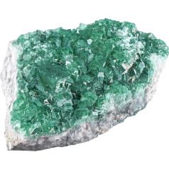 mookaitedecor Natural Fluorite Raw Crystal Druse Geodes, Irregular Green Stone Mineral Sample Raw Stone Gemstone for Meditation Reiki Decorative Stones, 501-600 g