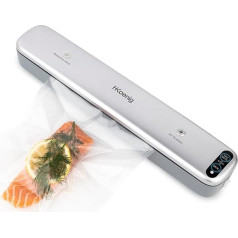 H.Koenig SSV32 Compact Food Vacuum Sealer - Keep Food Dry and Moist - Includes 10 Reusable Washable Vacuum Bags