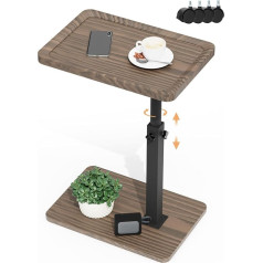 ROYGBIV Side Table with Wheels - Flexible Side Table, Height-Adjustable Wooden Side Table for Living Room and Office