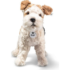 Steiff Foxy Fox Terrier 32 cm Colourful Cute Stuffed Toy with Plastic Eyes, Cuddly Soft Plush Toy for Children, Boys and Girls, Machine Washable