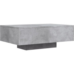 vidaXL Coffee Table, Side Table with LED Lights, Sofa Table for Living Room, Coffee Table, Tea Table, Telephone Table, Modern, Concrete Grey