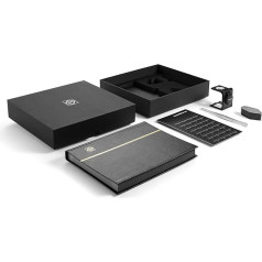 Leuchtturm 370111 Philately Gift Set 5 Pieces with A5 Pocket Book, Magnifying Glass, Thread Counter, Tweezers, Tooth Key for Stamps