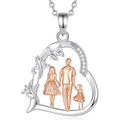 EUDORA Harmony Ball Mother Daughter Necklace for Women, 925 Sterling Silver, Mum Child Grandma Pendant Necklace, Maternal Love Jewellery, Mother's Day Gift for Women, Mother, Daughter, Wife, Grandma,