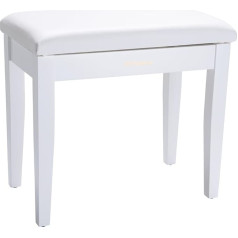 Roland Piano Bench in White Satin Finish with Vinyl Seat and Score Storage Compartment - RPB-100WH