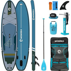WOWSEA Cruise Inflatable Stand Up Paddle Board | 335cm L x 81.5cm W x 15cm H | Durable and Stable Hunting Stand Up Paddle | Fishing & Explore iSUP | Blue