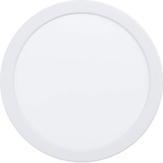 EGLO Fueva 5 LED Recessed Spotlight, Diameter 21.6 cm, LED Spot Dimmable Made of Steel and a Plastic Light Area, LED Recessed Light in White, Flat LED Spotlight, Low Installation Depth 26 mm, Warm