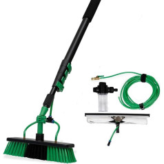 Hammersmith AquaClean Deluxe – The Original from the TV – Broom with Water Connection – Washing Brush with 3.6 m Telescopic Handle – Water Brush – Window & Photovoltaic Cleaner
