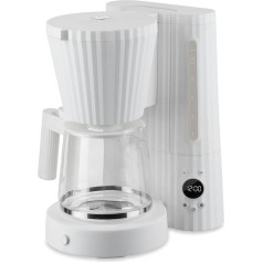 Alessi Plissé MDL14 W - Design Filter Coffee Machine, Automatic Start Function, Made of Thermoplastic Resin, European Plug 1100 W, 150 cl, White