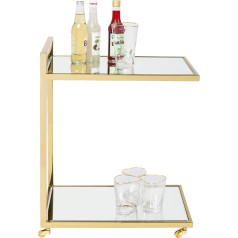 Kare Design Serving Trolley with Castors Colour Gold Tray Mirror Classy