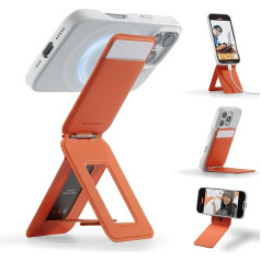MOFT Card Holder & Mobile Phone Tripod Stand, Card Holder Wallet with Angle Adjustment & Strong Magnets, Mini Selfie Stick Tripod for iPhone 17/16/15/14/13/12 Series, Smartphone (Sunrise)