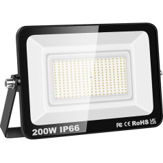 Willpower LED Outdoor Spotlight 200 W 20000 LM LED Headlight 4000 K Warm White IP66 Waterproof LED Outdoor Floodlight Outdoor Lamp for Garage Hallway Garden Courtyards Hotel Sports Field Backyard