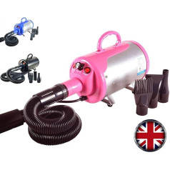 Gravitis Pet Supplies 2800W Professional Hair Dryer with Hose - A Powerful but Quiet Variable Speed Dog Dryer (Pink)
