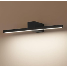 ECOBRT LED Mirror Light Bathroom 40 cm, Bathroom Lighting IP20, 12 W 960 Lumens, Bathroom Light Aluminium, Warm White 4000 K, Black (Black, 40 cm)