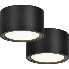 KYOTECH LED Surface-Mounted Spotlight, 3000 K Ceiling Spotlights, Matt Black, 6 W, 550 lm, GX53 LED Surface-Mounted Spotlight, Diameter 95 x 55 mm, Surface-Mounted 230 V Surface-Mounted Light, Ceiling