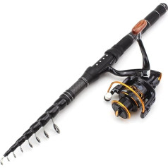 SADPRKR Multifunktionale 1.8M-3.0M Teleskop Angelrute und Angelrolle Kombination, Carbon Karpfen Spinning Angelrute, Ufer Werfen Angelrolle Set, Free Fishing Lined