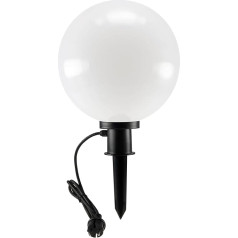 ChiliTec Ball Light Garden Lamp 30 cm with Ground Spike for Outdoor Use IP44 1.5 m Cable E27 Socket Weatherproof Heat and Frost Resistant – Bulb Not Included