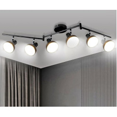 HiBay LED Ceiling Spotlight 6 Bulbs E14 Modern Spotlight Ceiling Light Black White Ceiling Spotlights Swivelling Metal 230 V Max 35 W Living Room Bedroom Without Bulb