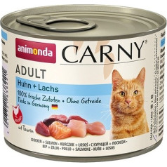 cat carny pieaugušo kaķu barība vistas gaļa ar lašiem - mitrā kaķu barība - 200g