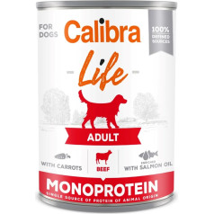 Calibra dog life pieaugušo liellopu gaļa ar burkāniem 400g