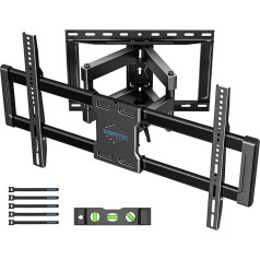 BONTEC TV Wall Mount, Swivelling Tilting TV Bracket for 37-85 Inch Flat and Curved TVs up to 60 kg, Heavy Duty TV Bracket with Extendable Double Arm, Max VESA 600 x 400 mm