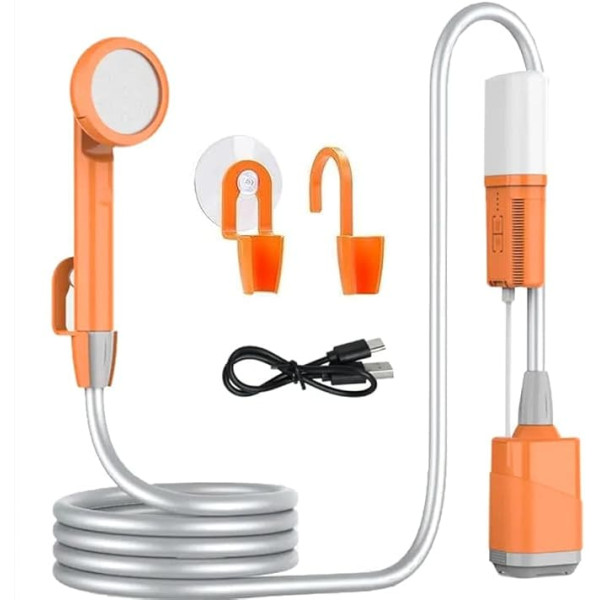 Zooma Camping Shower with Pump, Camping Shower Outdoor, Garden Shower Outdoor, Portable Shower with Submersible Pump Battery for Camping