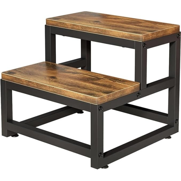 Wooruy Wooden Step Stool, Sturdy and Practical, 2 Step Stool for Children and Adults, Non-Slip Function, Stable Step, Secure Fit, Bathroom, Bedroom, Balcony
