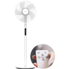 LEBENLANG Quiet Stand Fan with Remote Control and LED Display and 5 Modes I Oscillating Energy Saving I Fan Fans Quiet Floor Fan for Living Room Bedroom