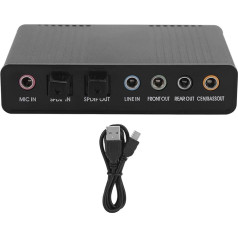 External Sound Card for Laptop, DM HD10 Aluminium Sound Card for Karaoke Recording, Optical USB 5.1 Sound Card