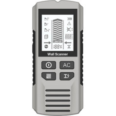 7-in-1 Stud Finder with Built-in Audio Alarm and LCD Display for Accurate Scanning of Walls (Grey)