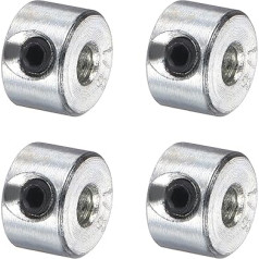 sourcing map Schraubenmanschetten, 0,3 cm Bohrung, verzinkter Karbonstahl, Schaftmanschetten, 0,6 cm Außendurchmesser, 0,6 cm Breite, Schloss-Achsenmanschettenklemme (hohl, leicht), 4 Stück