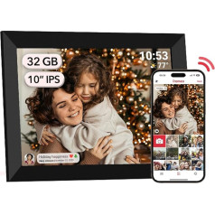 AKImart FRAMEO Digital Photo Frame WiFi 32 GB Digital Photo Frame 10.1 Inch 1280 x 800 IPS LCD Touch Screen Smart Cloud Photo Frame with Automatic Rotation Moments Share Immediately via the Frameo App